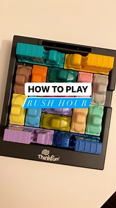 HOW TO PLAY THINKFUN'S RUSH HOUR 🚦 🂠 Pick a card. There are 40 challenges, ranging in 4 levels of difficulty. 🚙 Arrange the cars as shown in the card you chose 🚗 Slide cars out the way for the red car to exit Tag someone you think would enjoy this sliding car logic game! . . #games #learnthroughplay #logicgames #kidsgames #thinkinggames #brainteasers #learnthroughplay #ThinkFun #RushHour | ThinkFun