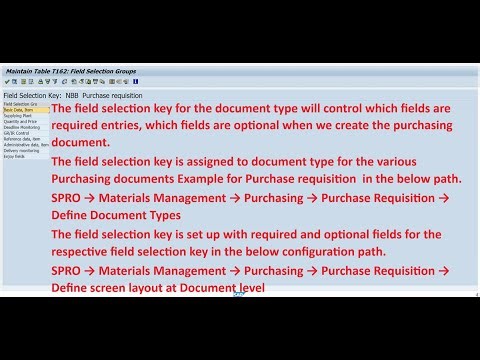 Field selection for document types in purchasing in SAP MM ECC6/S4 Hana