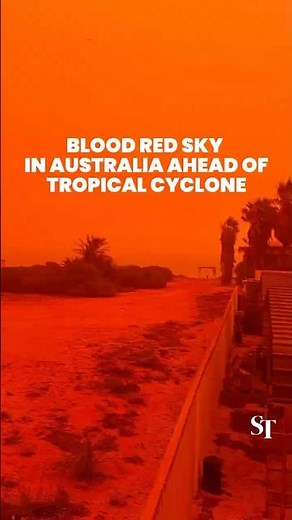 Sky in Australia turns blood red ahead of Tropical Cyclone Narelle