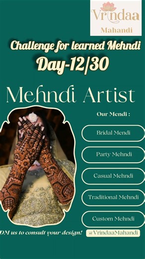 Learned Mehndi Challenge Day 12 | Easy & Beautiful Design Tutorial #viralmehndi