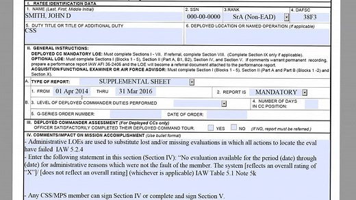 AF Form 77 Formal LOE, Supplemental, Lost or Missing, & GAP Virtual Evaluation Training