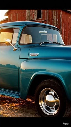1953 Chevrolet 3600 parked beside a rural barn