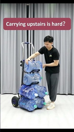 How to efficiently transport heavy objects upstairs by your own? Using an electric stair climber!