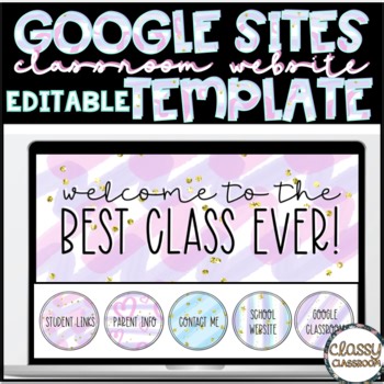 Google Sites Classroom Website Template - Editable - Buttons & Banners