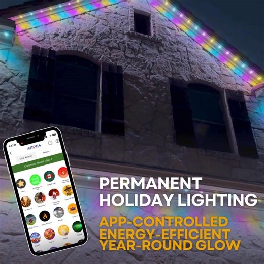 Get the perfect solution for year-round holiday lighting with Astoria Lighting Co. Our permanent lights are installed seamlessly into your home’s architecture, providing beautiful illumination that can be customized for any holiday or event. With features like smart controls, multiple timers, and energy-efficient LEDs, you’ll wonder how you ever lived without them. Plus, they're now backed by a lifetime warranty! Contact us for a free design consultation today. Financing available 💸 | Astoria L