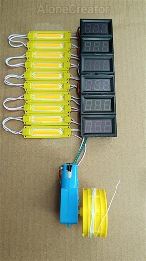 Powering 6 Voltmeter & 10 LED Light with Metal Gear Motor #shorts #dcmotor