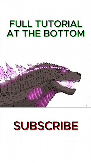 Drawing Godzilla Evloved #art #drawingdinosaurs #drawing