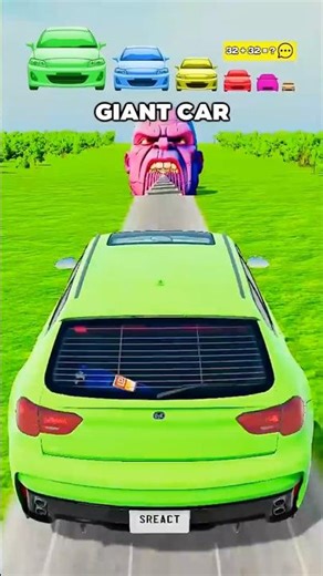 big small cars vs anakonda open mouth 😺 #gaming #shortsfeed #cargaming