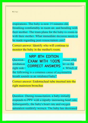 #learnexams NRP 8TH EDITION EXAM WITH 100% CORRECT ANSWERS video