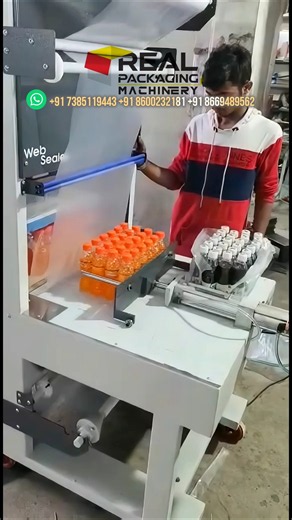 Bottle Shrink Packing | web sealer with shrink tunnel #shrinkwrap #waterbottles #shrinkwrap