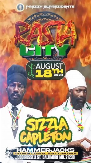 Tomorrow 🔥🔥🔥 . Baltimore 🔥🔥🔥 . . Sizzla Kalonji . . #reggae #music #RastaCity #liveperformance #sizzla #Capleton #forwardout #fulljoy #energy #natural #Fire #burning #red | Sizzla Kalonji