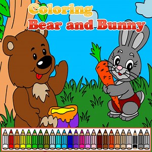 Coloring Bear and Bunny: Play Coloring Bear and Bunny online for free now.
