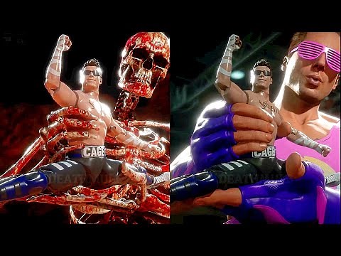 MK11 Skeleton VS All Male Real Victory Poses (Side by Side Comparison)