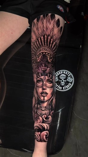 Done⚡️Amazing Front leg tattoo⚡️ for booking please send us message🤝 ◾️International award winning artist◾️International hygienic certificate◾️Best quality tattoo ◾️U.S.A Ink ◾️Profesional tattoo artist ◾️Design by Custom | Agusarts balines arts tattoo studio