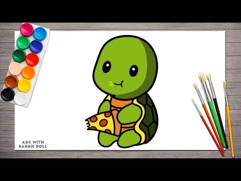 Tortoise Drawing Easy Tutorial for Kids | Step by Step Turtle Drawing | Learn How to Draw a Turtle 🐢