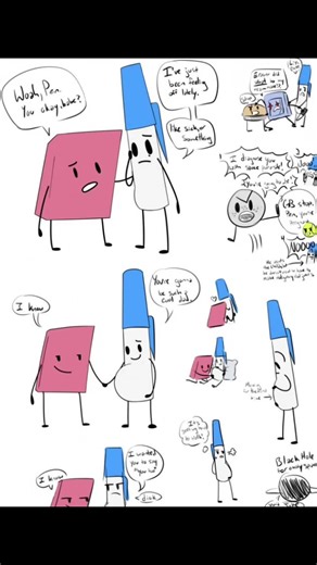 Eraser x Pen Mpreg Kiss - BFDI Fanart Yaoi