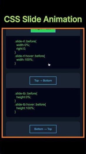 CSS slide animation using html and css #webdevelopment #html #css #website #shorts