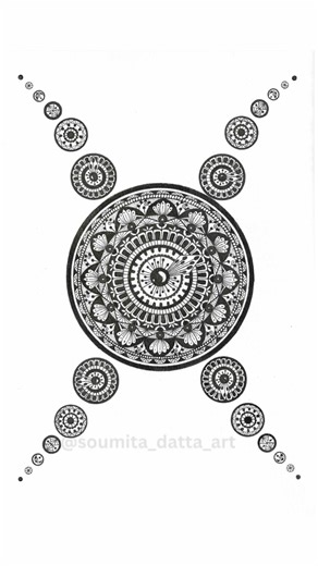 Circle Mandala Art | Radial Symmetry Mandala Design #shorts