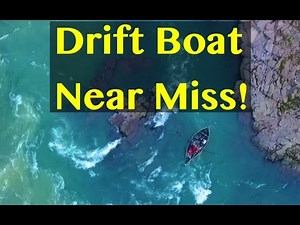 Drift Boat Almost Crashes in Rapid