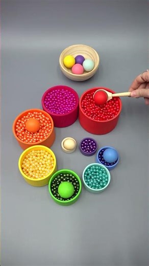 Calm Color Sorting with Wooden Balls ASMR 🌈😌 #ASMR #Relaxing