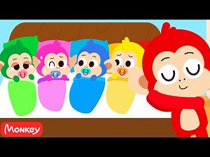 Rolling Down the Bunk Bed Slide 🔴🟠🟡🟢🔵🟣 Colors for Kids | Monkey Junior Play & Learn