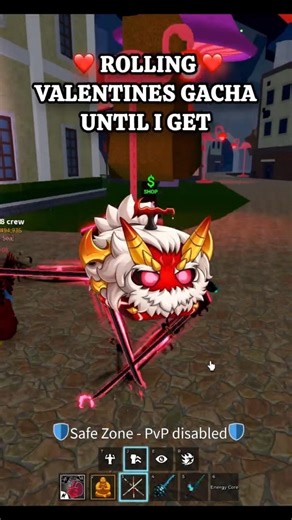 Rolling Valentines Gacha Until I Get Fiend Yeti in Blox Fruits 👹 ❤️ #bloxfruits #roblox #shorts