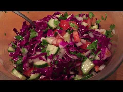 DIETARY Red Cabbage Salad with Fresh Vegetables, Recipe by Chef