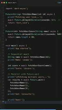 Lesson 22: Future and async/await — Asynchronous Code! | DART Tutorial
