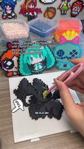 How to Train Your Dragon: Toothless Pixel Art with PixieBeads! #httyd #pixiecraft #pixiebeads