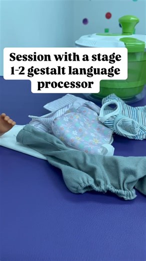Meaningful Speech® | Echolalia and Child Led Therapy on Instagram: "A 👀 peek into a session with a Stage 1-2 gestalt language processor and a preview into our newly updated module in the Original Meaningful Speech course (all module 4 updates will be available to current and new course members this week)! In this clip, I am… ⭐️ Focused on building connection & safety ⭐️ Modeling potential gestalts ⭐️ Practicing silence ⭐️ Acknowledging all communication 💙 Follow us to be a changemaker @meaning
