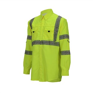[Hot Item] Outdoor Waterproof PU Safety Raincoat Work Jacket Reflective with Reflective Stripe