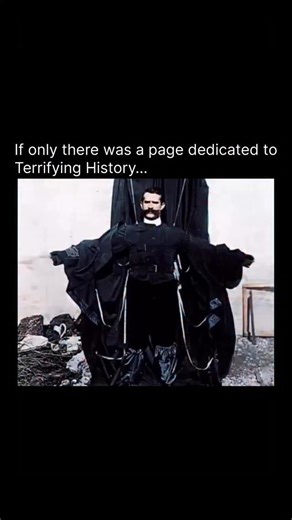 Terrifying History on Instagram: "In 1912, Austrian-born tailor Franz Reichelt climbed to the first deck of the Eiffel Tower in Paris. He was convinced that his homemade invention, a combination overcoat and parachute, would allow a person to glide safely to the ground. Officials had only permitted him to test the device using a weighted mannequin, but upon arriving at the tower that morning, Reichelt announced he would make the jump himself. As newsreel cameras recorded the event, Reichelt hesi
