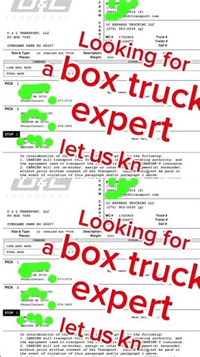 Box truck dispatch