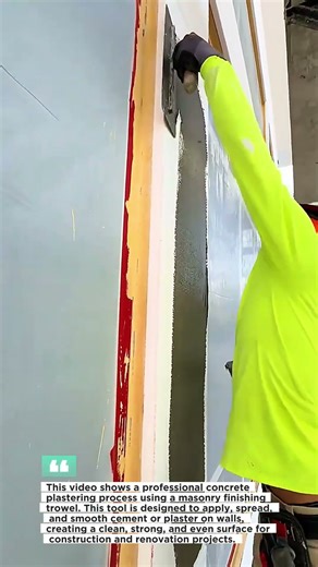 Satisfying Concrete Wall Plastering with Professional Masonry Trowel | Perfect Finish