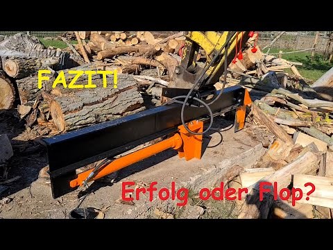 #003 Eigenbau Minibagger Anbau Holzspalter - Teil 3 / Farbgebung, erste Spaltaktion und Fazit