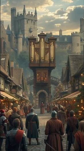 Majestic Pipe Organ Performance in Medieval Holiday Market