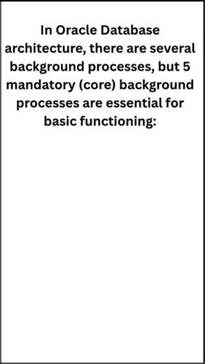 5 Oracle Background Processes 🔥| Explained in 20 Seconds | #oracle #youtubeshort #shortsfeed #sql
