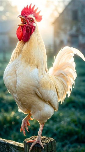 Farm Morning Symphony: Powerful Rooster Crowing & Colorful Chicks Feeding 🐓🐥