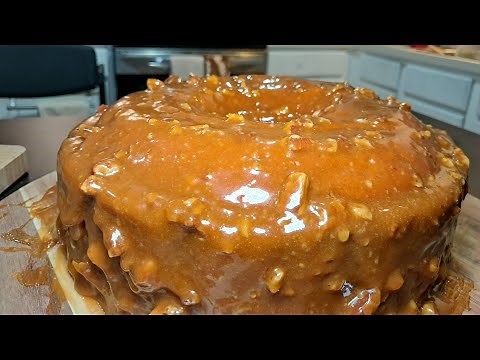 Caramel Pecan Cake- an amazing, melt in your mouth cake that’s rich, and great for the holidays!