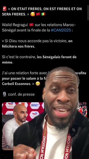 La relation entre le Sénégal et le Maroc restera fraternelle peu importe le résultat ! Les magnifiques propos de Regragui en parlant des sénégalais #can #footballtiktok #pourtoi #rek
