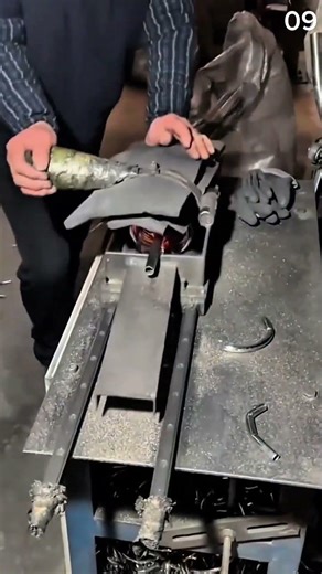 The process of forming an iron bar into a round shape