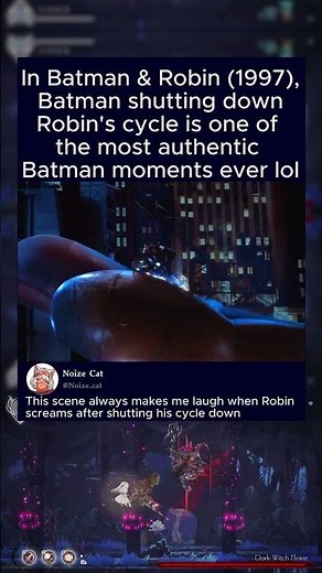 In Batman & Robin (1997), Batman shutting down Robin's cycle is one of the most authentic