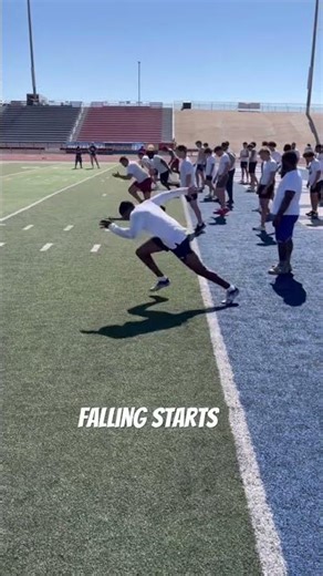 Sprint progression: Working on foot placement, and acceleration for 10 yards.