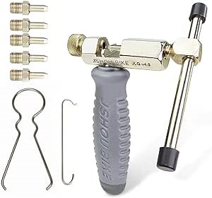 Chain Removal Tool 5 Replacement Pins,Universal for 6 7 8 9 10 11 12 Speed Bicycles Chains Link.Remove Rusty Chains Easily.Durable Bicycle Chain Splitter for Road Mountain Cycling Bike.