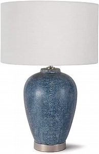 Regina Andrew Blue Presley Decorative Table Lamp | Standing 27 inches Tall with Single 3-Way 150 Watt Max Socket and Linen Shade for a Living Room, Bedroom or Entryway