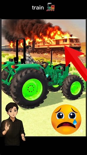 train में ये क्या हो गया 😔😨#shortsfeed #shorts #trending #indianvehiclesimulator3dvideos #tractor