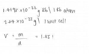 SOLVED:Rubidium metal has a body-centered cubic structure (with one atom at each lattice point). The density of the metal is 1.532  g / cm^3. From this information and the atomic mass, calculate the edge length of the unit cell. Now assume that rubidium atoms are spheres. Each corner sphere of the unit cell touches the body-centered sphere. Calculate the radius of a rubidium atom.