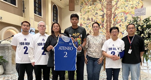 Ateneo de Davao renames court after Rene Baterbonia, retires his jersey