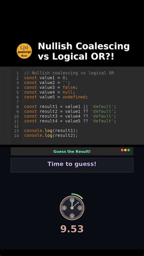 Nullish Coalescing vs Logical OR?! #javascriptwtf