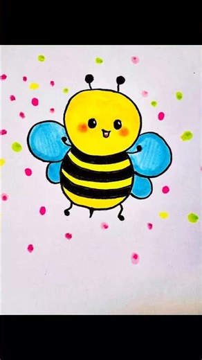 How to draw a kawaii bumblebee step by step 🐝 #drawing #art #shorts